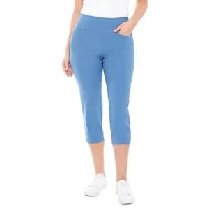 S.C. & Co. Womens Tummy Control Capri Size 10 Pull‎ On Blue Slimming Capri